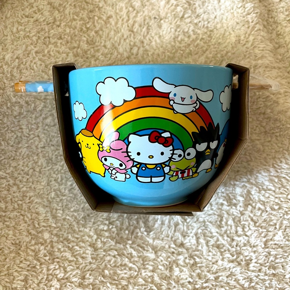 Hello Kitty Ramen Bowl with Chopsticks
